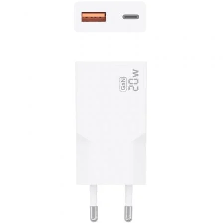 Aisens Cargador de Pared GaN 20W A110-0998 Blanco con USB-C y USB-A